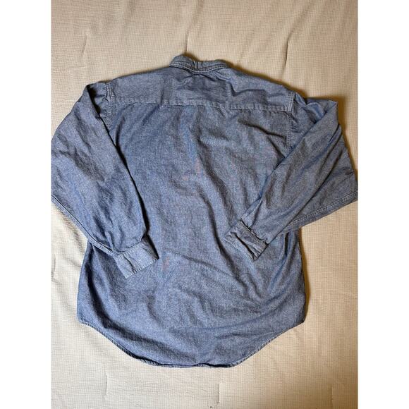 Vintage Duck Head Denim Chambray Button-Up Long Sleeve Shirt Blue Men’s Large - Picture 8 of 8